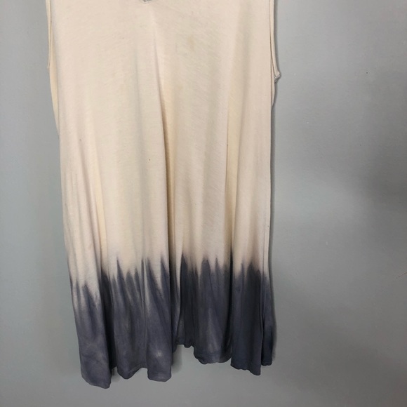 Free People Cream / Grey Dip Dye Tunic Tank Top - Picture 4 of 8